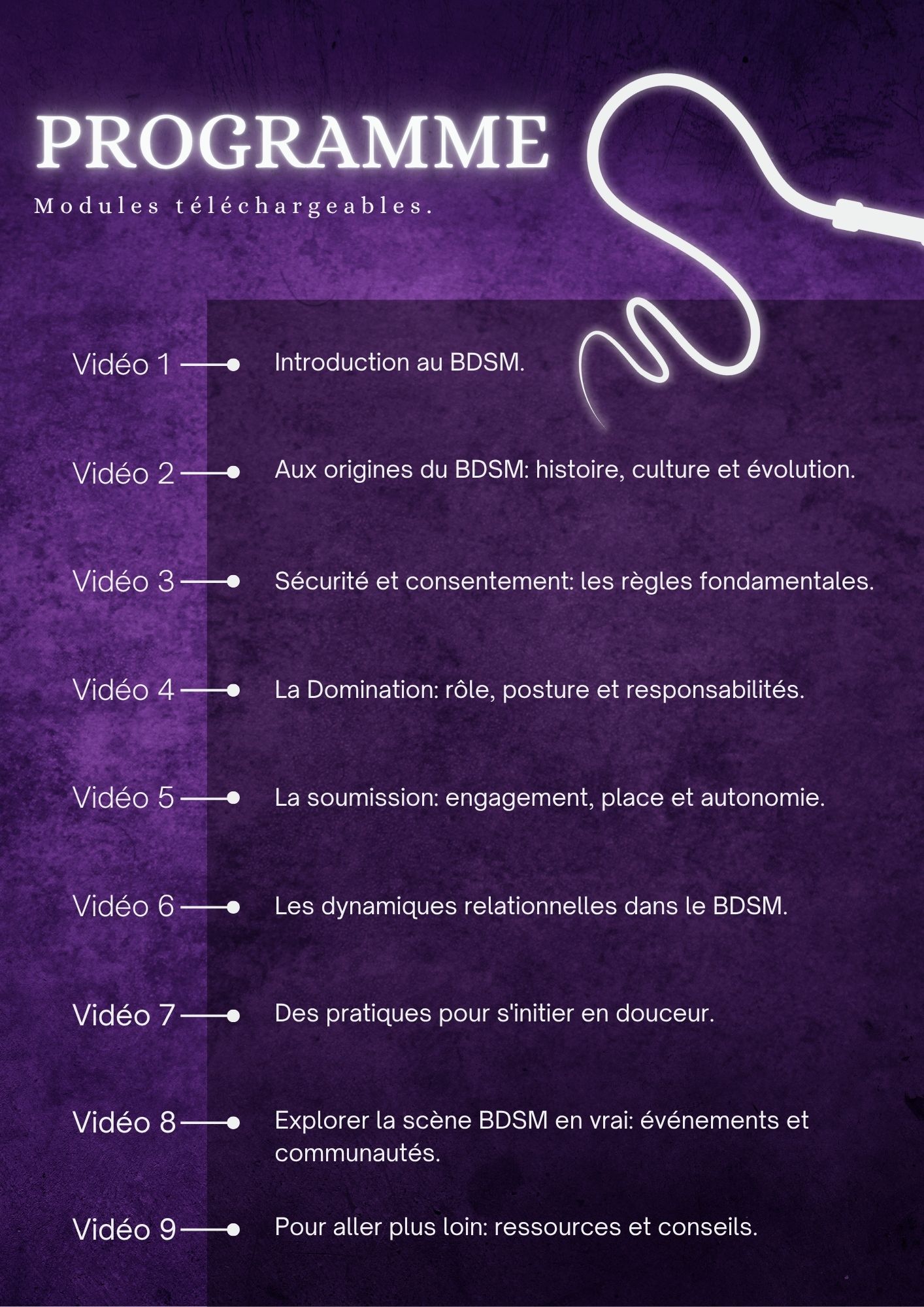 Programme · 9 modules téléchargeables