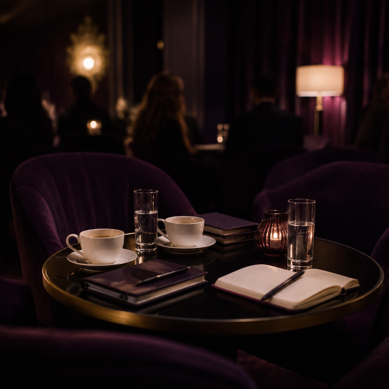 Table discrète dans un salon pour un munch